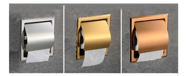 Vstavaný držiak na toaletný papier s rôznymi povrchmi