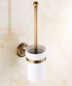Mosadzný retro držiak na WC kefu