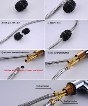 Moderná drezová batéria so spŕškou -chróm, nikel, čierna