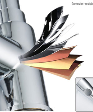 Moderná drezová batéria so spŕškou -chróm, nikel, čierna