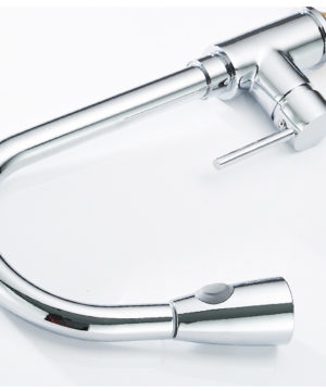 Moderná drezová batéria so spŕškou -chróm, nikel, čierna