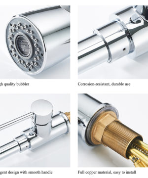 Moderná drezová batéria so spŕškou -chróm, nikel, čierna