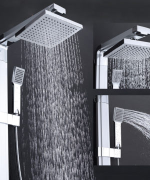 Chrómový sprchový panel s ručnou a hlavovou sprškou