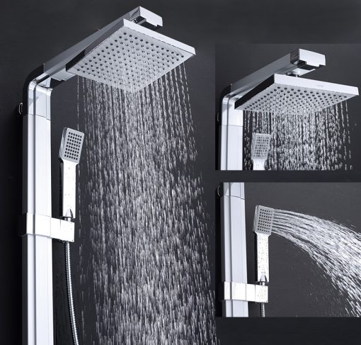 Chrómový sprchový panel s ručnou a hlavovou sprškou