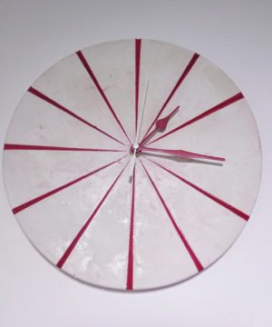 Ručne vyrobené nástenné hodiny - Red marble