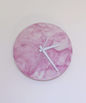Ručne vyrobené nástenné hodiny - Pink marble mini