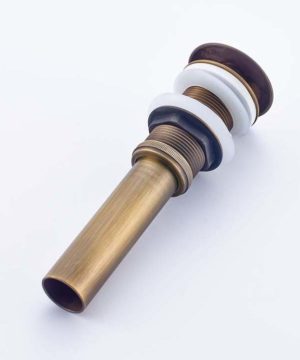 Umývadlová výpusť v antickom ( bronzovom ) prevedení - bez prepadu aj s prepadom