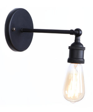 Historické nástenné svietidlo na žiarovky typu E27 v čiernej farbe (5)