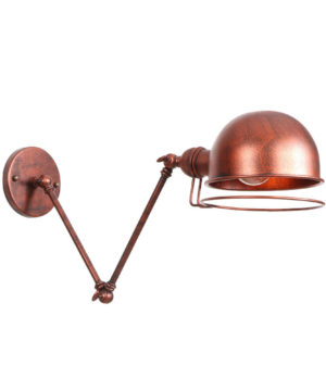 Vintage nástenná lampa Long Arm v staro medenej farbe