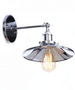 Zrkadlová Vintage nástenná lampa v striebornej farbe (3)