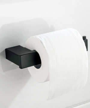 Kvalitný oceľový čierny držiak na toaletný papier