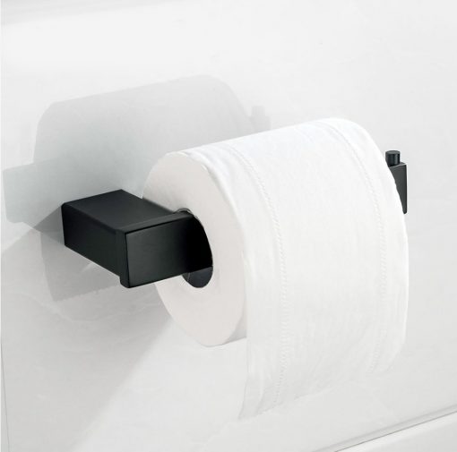 Kvalitný oceľový čierny držiak na toaletný papier