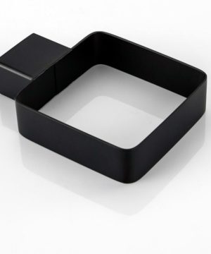 Kvalitný oceľový čierny držiak so sklenou miskou na WC kefu