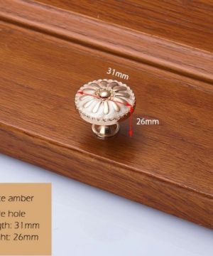 Dekoračná vintageretro kľučka na nábytok - zlato-perlová, 3126mm