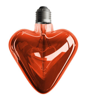 Edison Soft žiarovka RED HEART, E27, 150lm, 5W, Teplá biela, stmievateľná