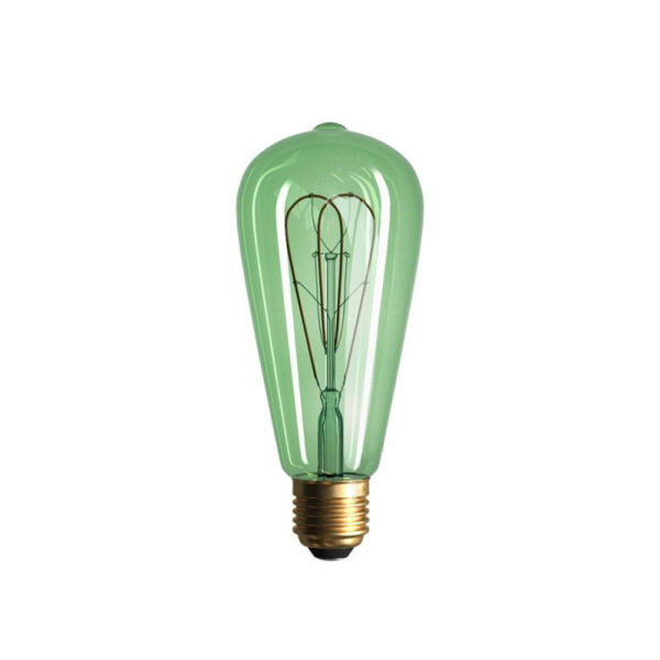 Edison Soft žiarovka, Smaragdová LED žiarovka – TEARDROP – 5W, E27, Stmievateľná, 2200K