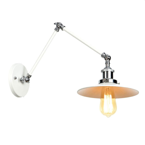 Historická nástenná lampa Alton v bielej farbe