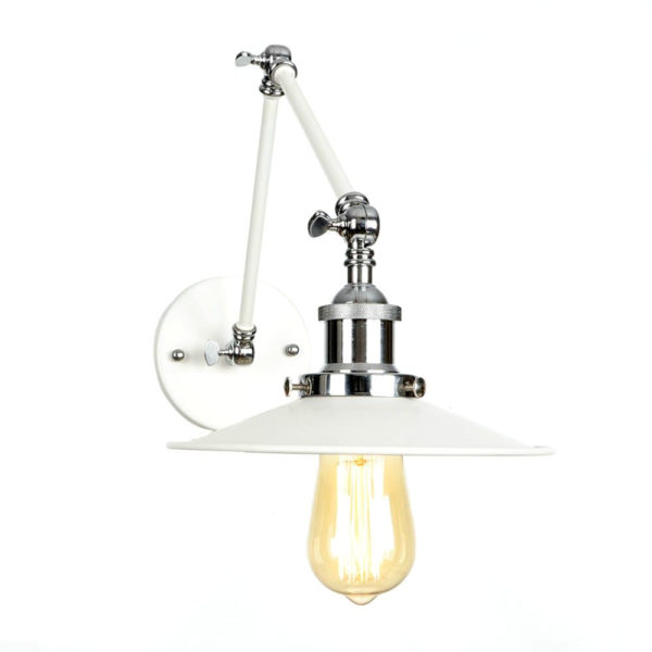 Historická nástenná lampa Alton v bielej farbe - Image 3