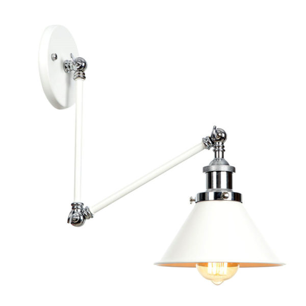 Nástenná historická lampa Provence v bielej farbe - Image 4