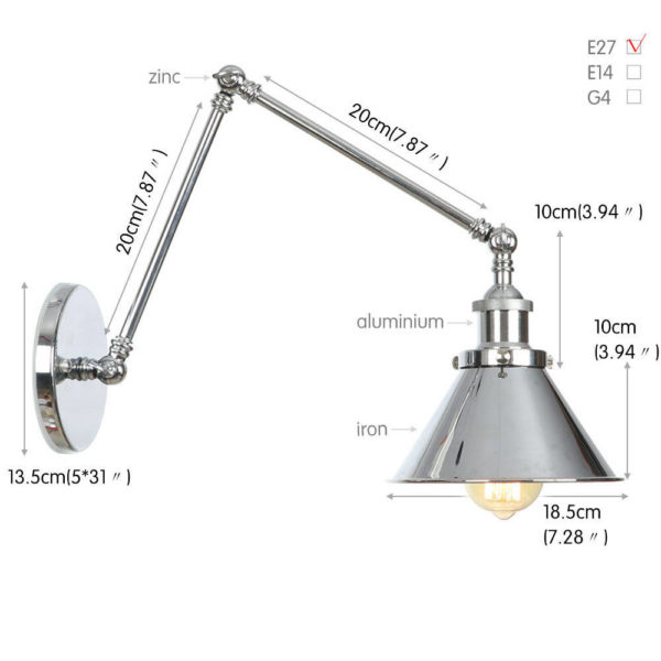 Nástenná historická lampa Provence v striebornej farbe - Image 2