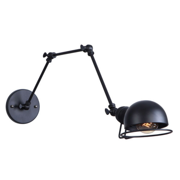 Historická nástenná lampa Magnum v dekoračnom štýle v čiernej farbe