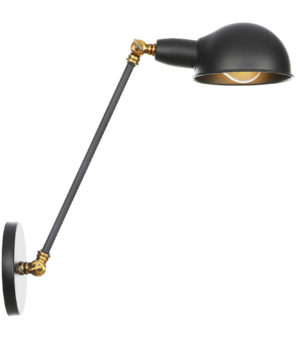Retro nástenná lampa Side30 v čierno zlatej farbe