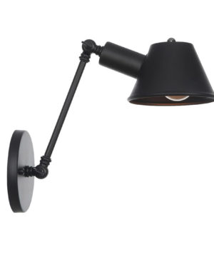 Retro nástenná lampa Tedy20 v čiernej farbe