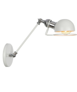 Vintage nástenná lampa Masel20 v bielej farbe