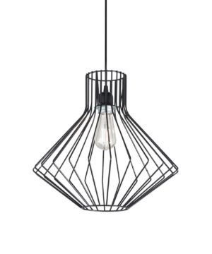 Závesné kovové svietidlo s klietkou AMPOLLA-4 SP1 v čiernej farbe | Ideal Lux