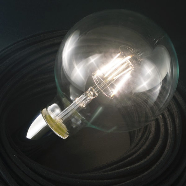 Priehľadná LED žiarovka - G125, 4W, E27, 470lm, Teplá biela | Daylight Italia - Image 2
