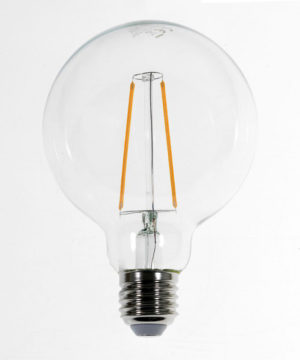 Priehľadná LED žiarovka - G95, 4W, E27, 400lm, Teplá biela | Daylight Italia