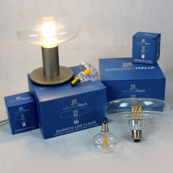 Priehľadná LED žiarovka - DASH D170, 6W, E27, 500lm, 2700K, Teplá biela, Stmievateľná - Image 2