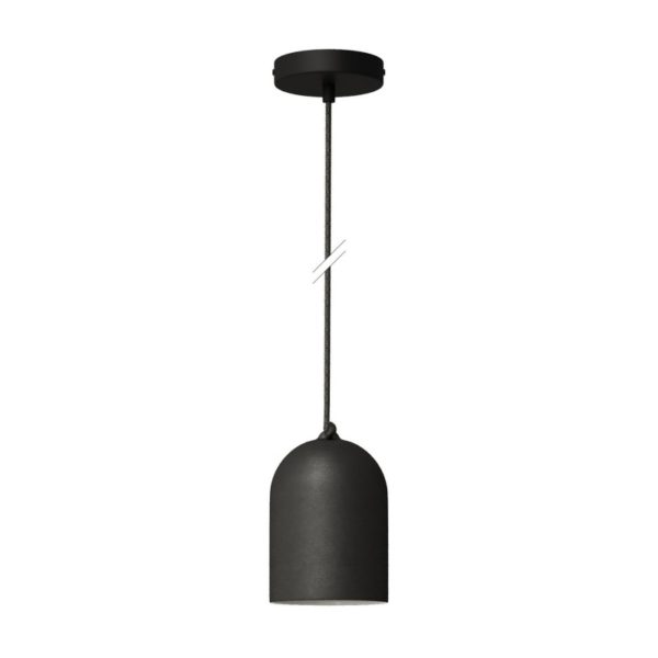 Urbanistické závesné svietidlo s keramickým tienidlom Bell XS v čiernej tabuľovej farbe - Image 2