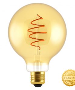 Zlatá LED žiarovka - CROISSANT SPHERE - 5W, E27, Stmievateľná, 2000K, 250lm | Daylight Italia