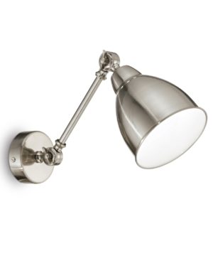 Nástenná retro lampa v niklovej farbe NEWTON AP1 | Ideal Lux