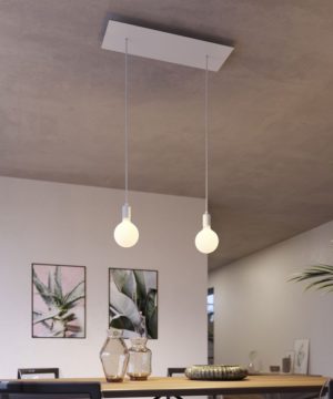 Alternative view of 2-svetelné závesné svietidlo so 675 mm obdĺžnikovou rozetou v bielej farbe