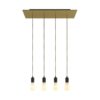 4-svetelné závesné svietidlo so 675 mm obdĺžnikovou rozetou SATIN BRASS / BLACK
