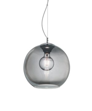 Moderný luster so sférickým difúzorom v dymovej farbe NEMO SP1 D30 | Ideal Lux