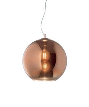 Moderný luster so sférickým difúzorom v medenej farbe NEMO SP1 D20 | Ideal Lux