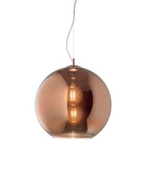 Moderný luster so sférickým difúzorom v medenej farbe NEMO SP1 D30 | Ideal Lux