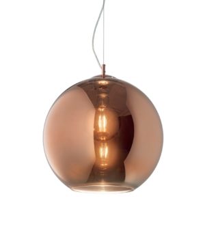 Moderný luster so sférickým difúzorom v medenej farbe NEMO SP1 D40 | Ideal Lux