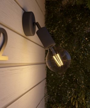 Alternative view of Exteriérová nástenná lampa IP65, karbónová čierna farba