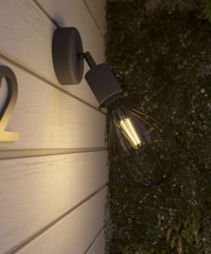 Alternative view of Exteriérová nástenná lampa s možnosťou pripojenia tienidla IP65, karbónová čierna farba