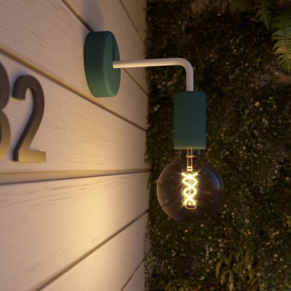 Exteriérová nástenná lampa s predĺžením IP65, tmavo tyrkysová farba - Image 2