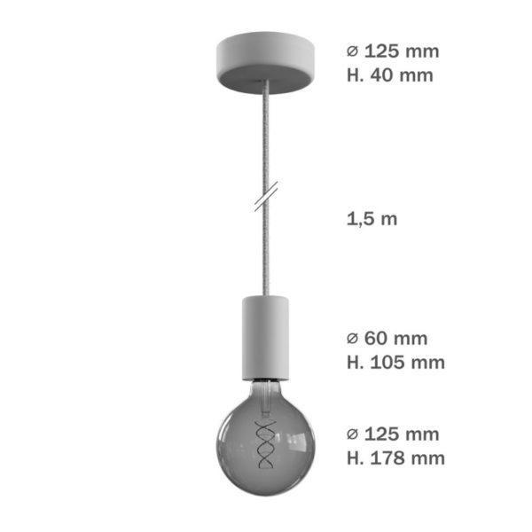 Exteriérové závesné svietidlo IP65, Biele prevedenie, 150cm - Image 4