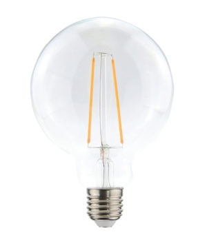 Priehľadná LED žiarovka - G125, 4W, E27, 400lm, Teplá biela | Daylight Italia
