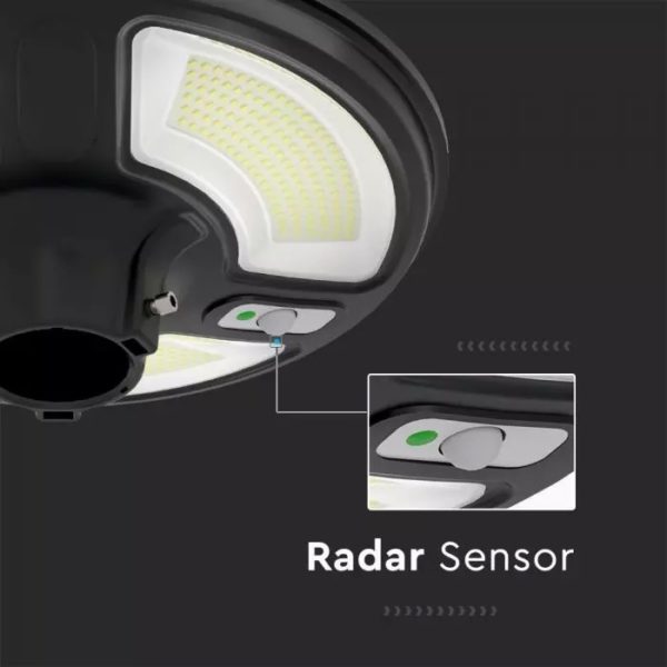 Solárne LED záhradné svietidlo na stĺp 10W, Studená biela, 1500lm, IP65, čierna - Image 5