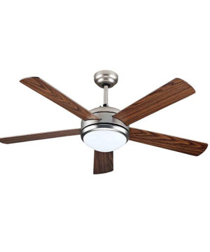 LED stropný ventilátor 60W, 5 lopatiek s 15W LED žiarovkou 3v1