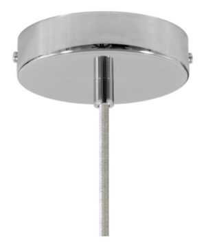 Alternative view of Závesná lampa Ellepi s textilným káblom a 40cm tienidlom, biela farba