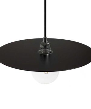 Závesná lampa Ellepi s textilným káblom a 40cm tienidlom, čierna farba